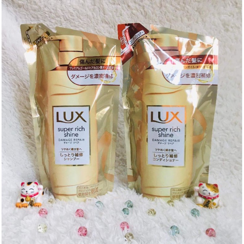 LUX SUPER RICH SHINE DAMAGE REPAIR SHAMPOO AND CONDITIONER REFILL 330g