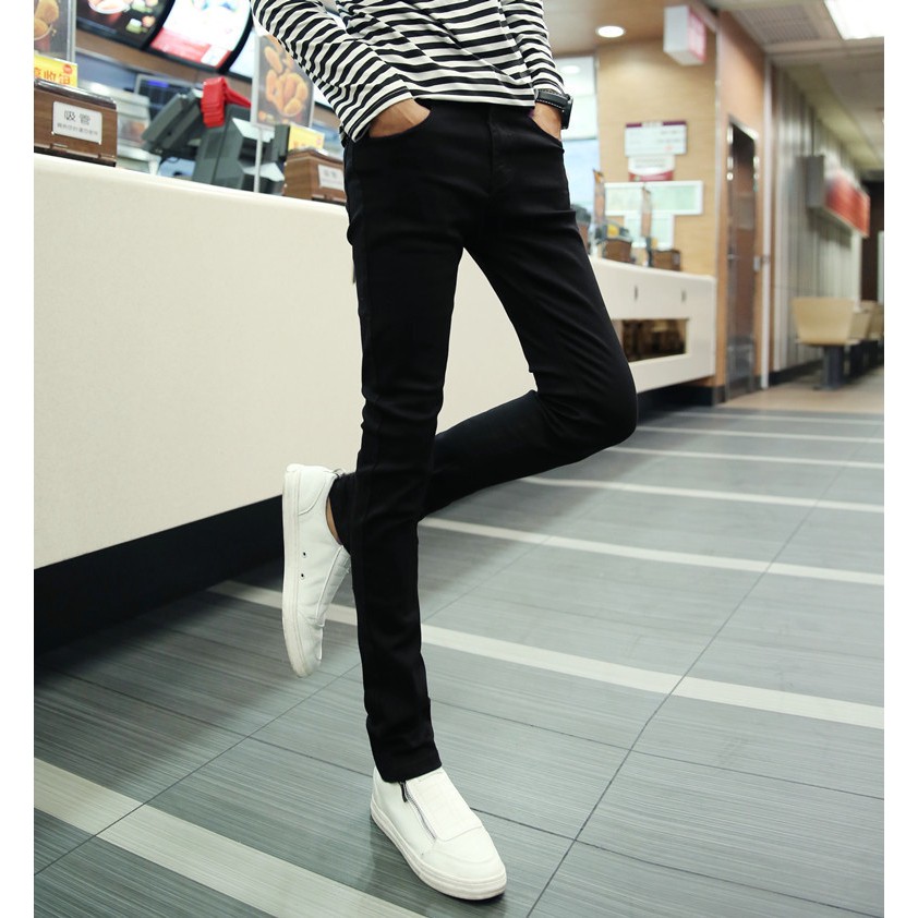 black pencil fit jeans