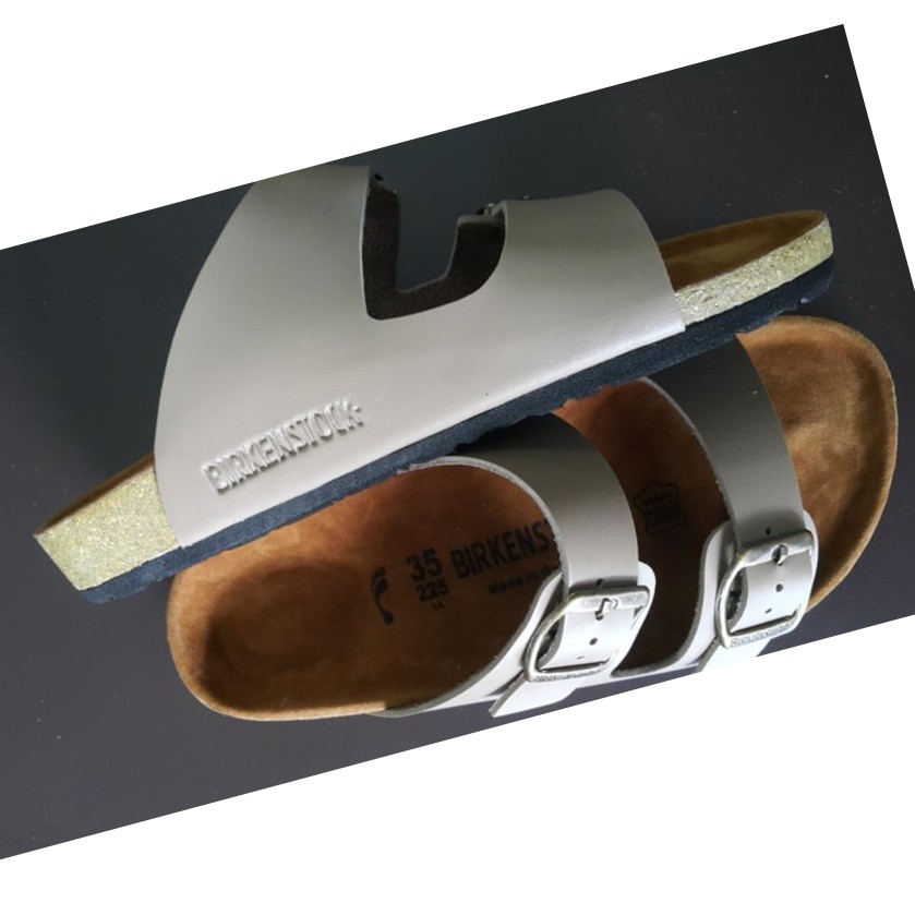 gray suede birkenstocks