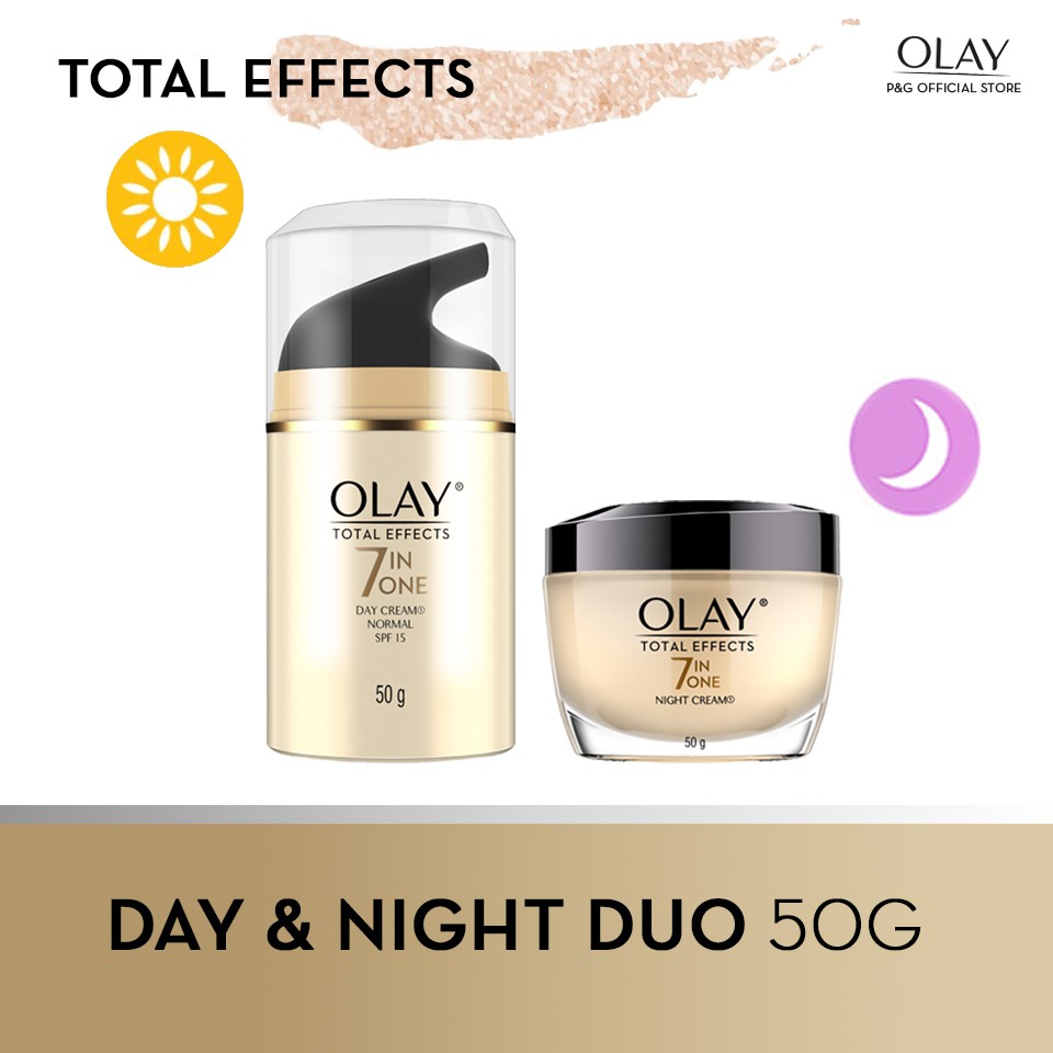 Olay Total Effects 7 Benefits Day & Night Moisturizer Cream Bundle Set