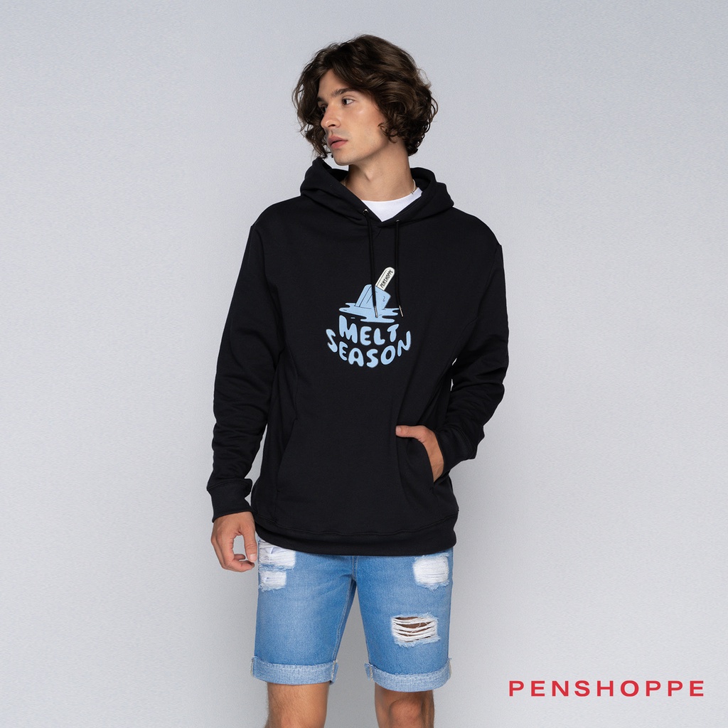 Melt Season Graphic Hoodie For Men (Black) Shopee Philippines
