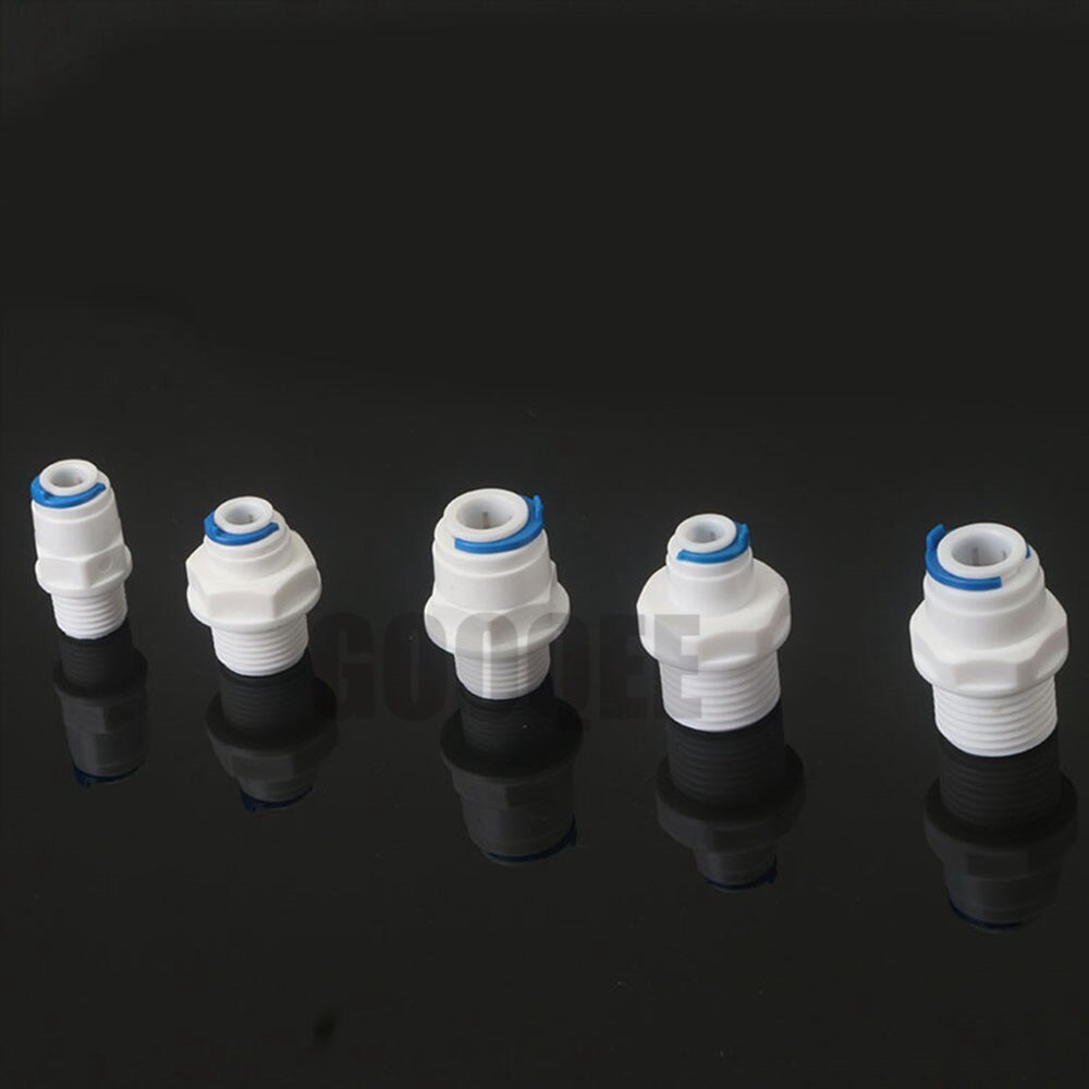 RO Water Straight Pipe Fitting 1/4 3/8 OD Hose 1/8" 1/4" 1/2" 3/8" BSP Male Thread Plastic Quick
