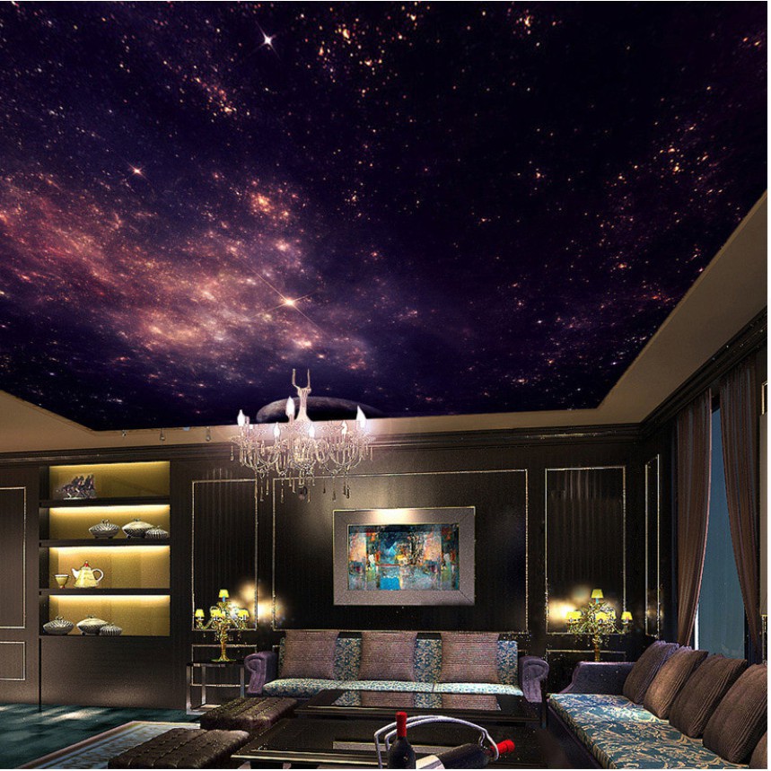 3d Star Cloud Night Sky Mural Ceiling Bedroom Background Galaxy