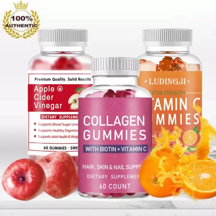Apple Cider Vinegar Gummies Collagen Gummies Vitamin C Gummies 60 count