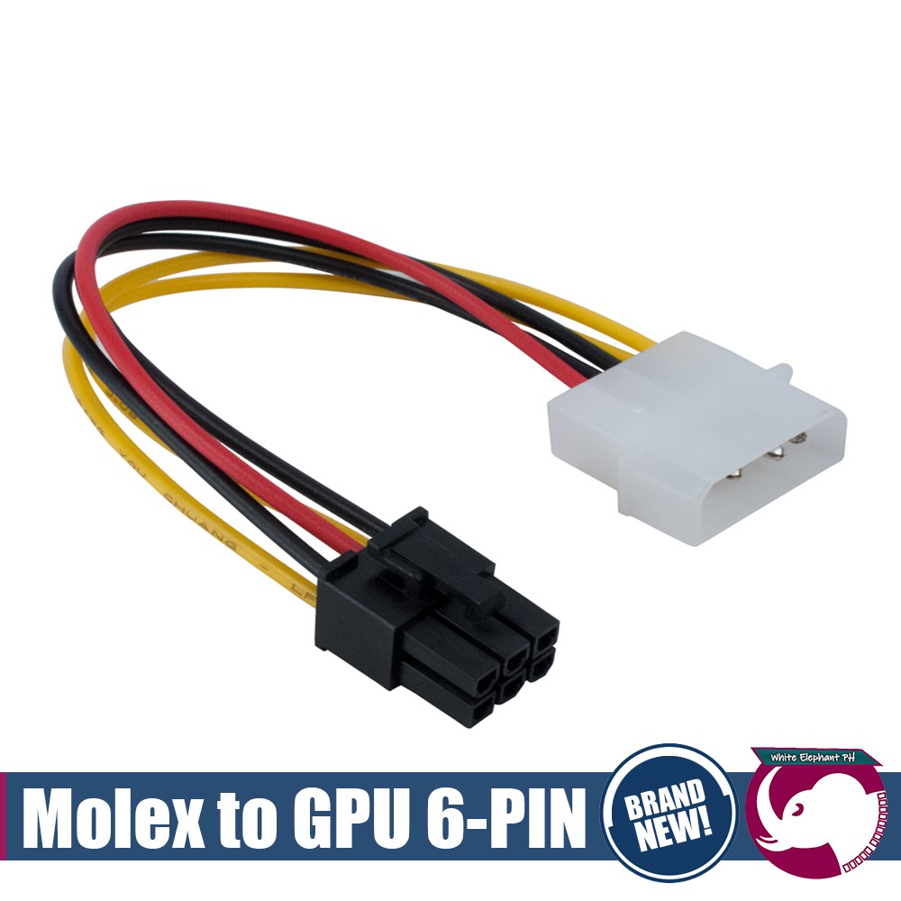 Molex to GPU 6Pins Connector Adapter Shopee Philippines
