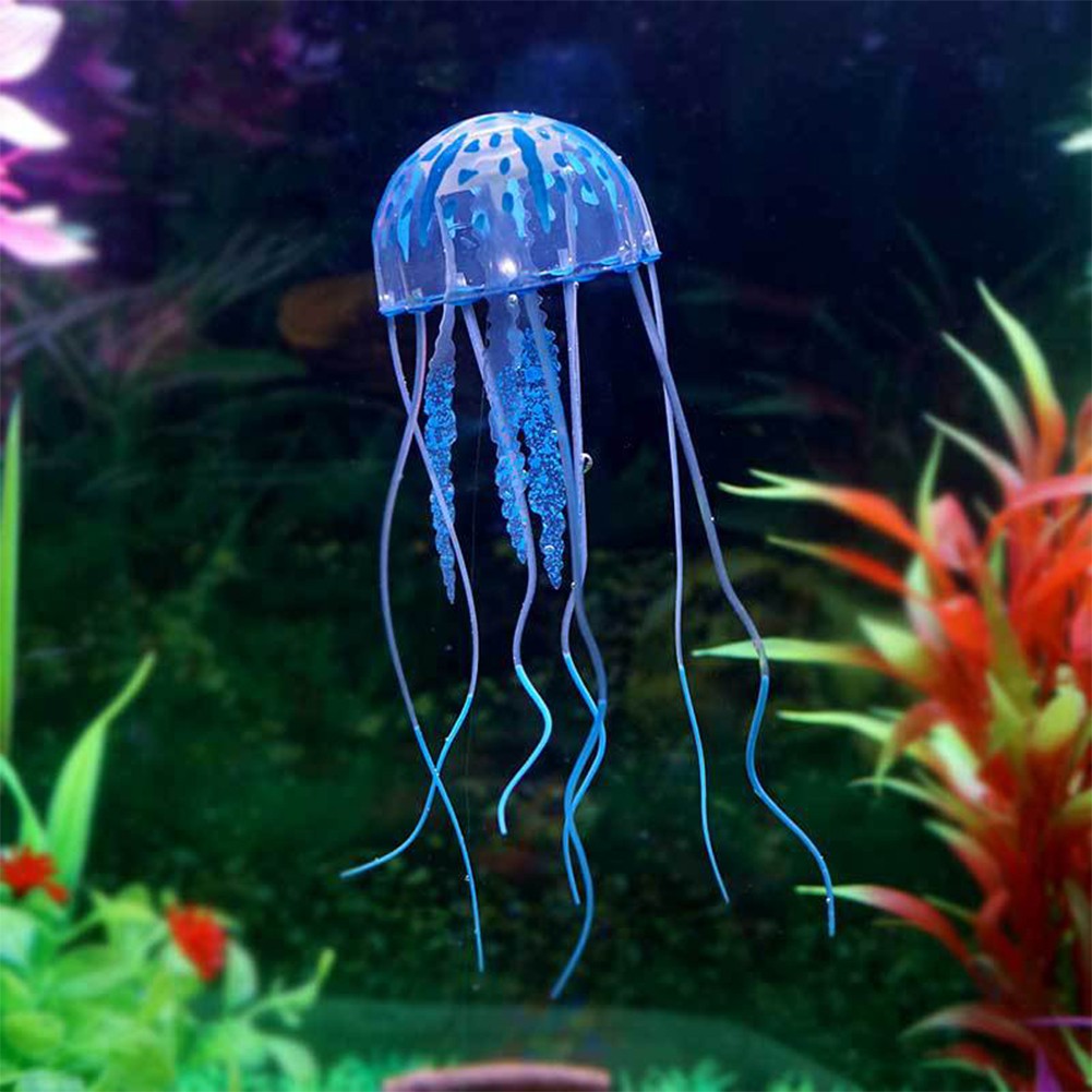 Glowing Luminous Artificial Jellyfish Aquarium Decor Fish Tank Ornament #5