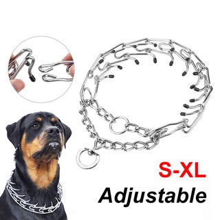 Adjustable Dog Necklace Metal Pinch Training Chain Collar Prong Choke Detachable Training Dog Chain