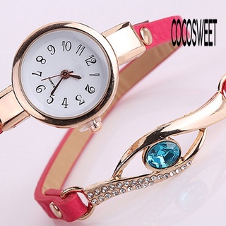 CCT-Lady Blue Eye Infinity Multilayer Faux Leather Charm Bracelet Quartz Wrist Watch #7