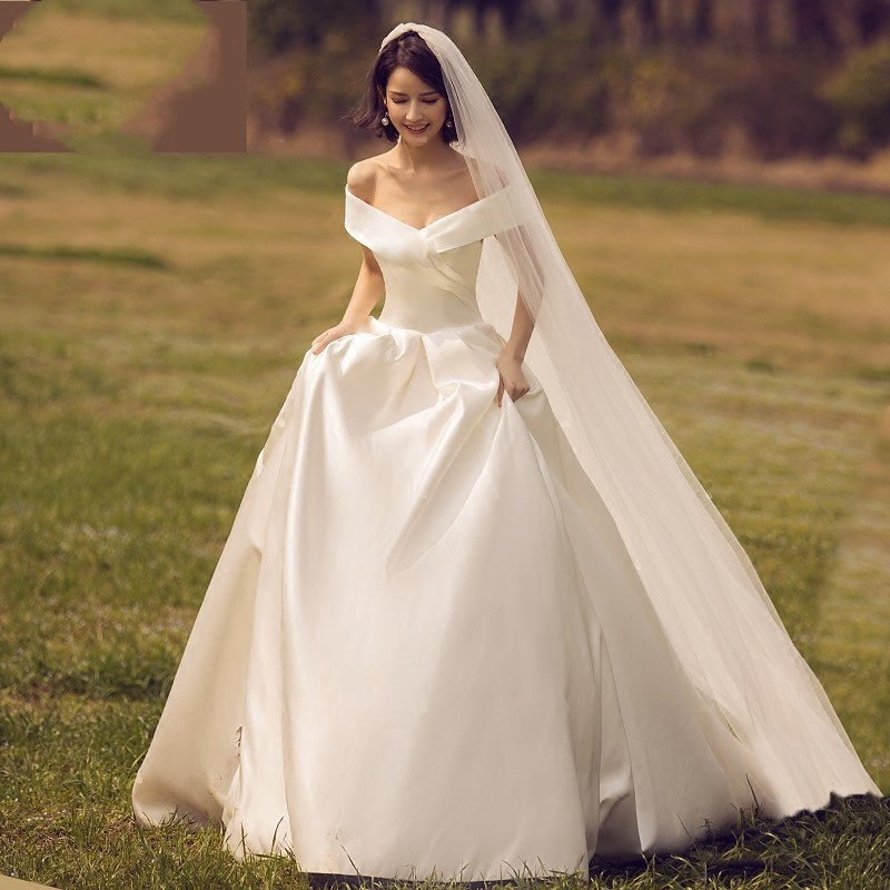 Satin Wedding Dress New Simple White Thin Bridal Dress Shopee Philippines