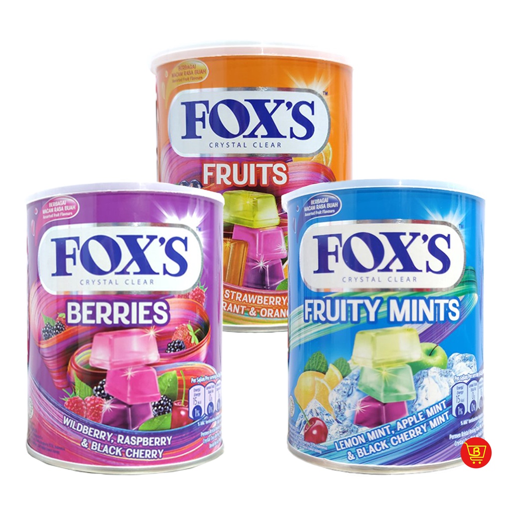 Fox's Crystal Clear Candy Canister (Berries, Fruits, Fruity Mints) 180g