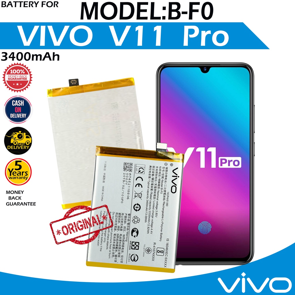 Vivo V11 Pro Battery Model B-F0 High Quality Capacity 3400mAh | Shopee ...