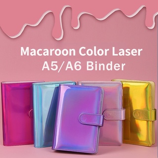 【Freebie Stickers】A5/A6 Color Macaron Notebook  Storage Stationery Binder Notepad Budget Binder