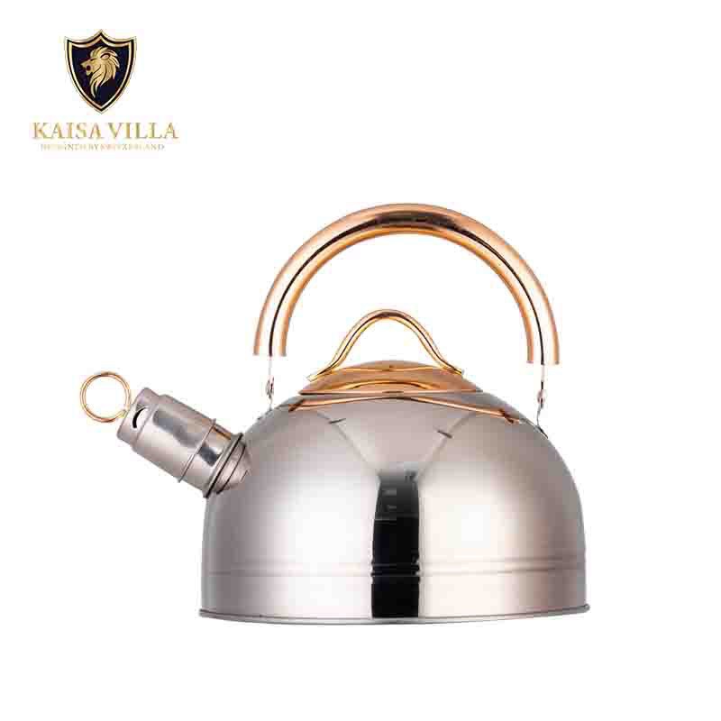 KAISA VILLA Kaisa Villa Tea Kettle Stovetop Teapot Stainless Steel Whistling Teakettle with 2.5 Liter/2.64 Quart Red, Style 2 
