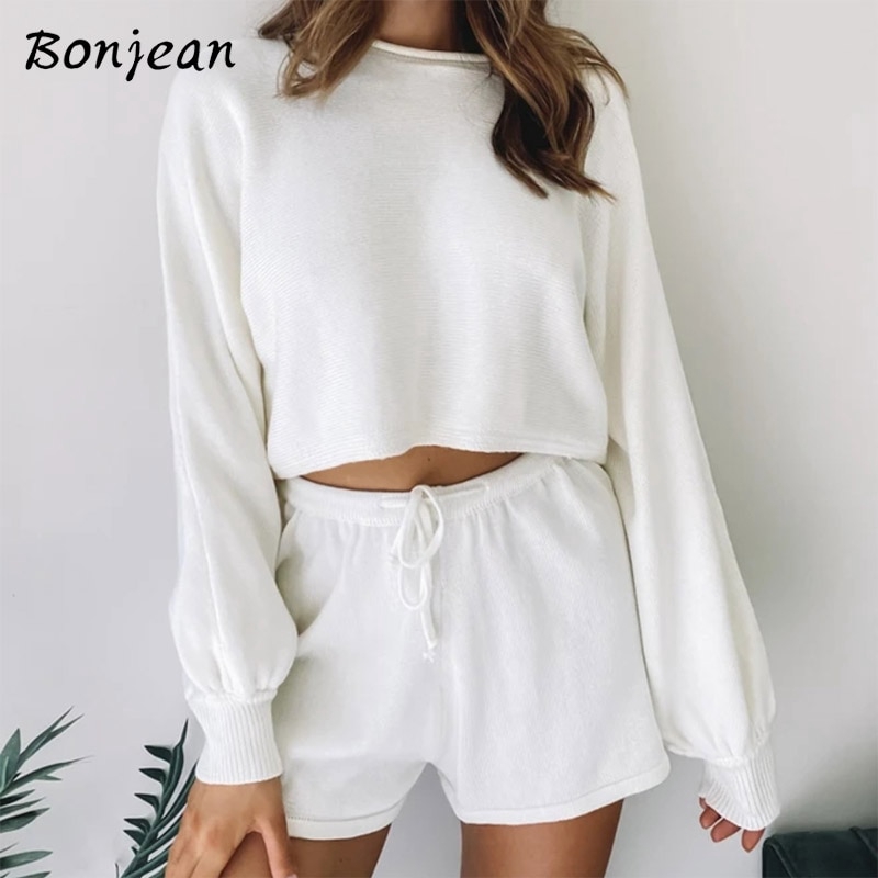white long sleeve two piece set