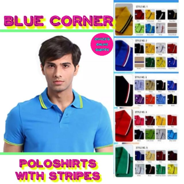 blue corner polo shirt