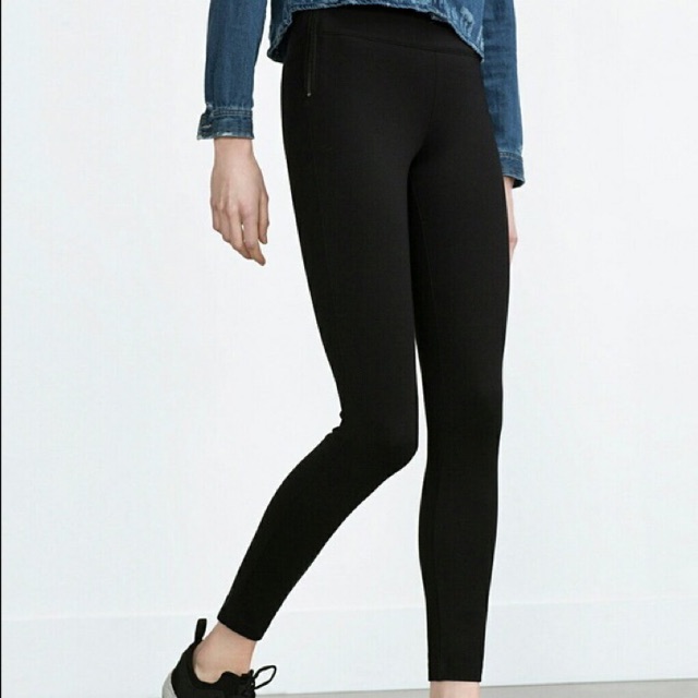 leggings with zip zara