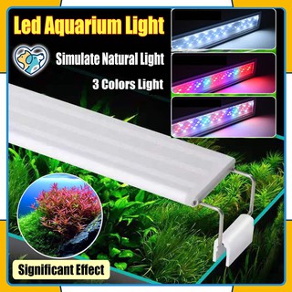LED Aquarium Lamp Aquatic Plant Light 18-90cm Tricolor Fish Tank Light 6 Row LED Beads
