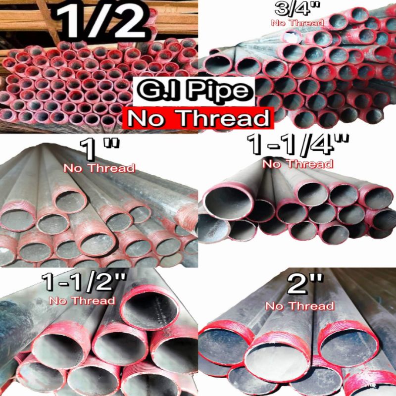 G I Pipe 1 2 To 2 50cm 100cm 150cm Schedule40 No Thread