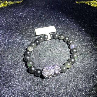 HANLE Natural Obsidian Bracelet, Pixiu Bracelet,  ward off evil and lucky, with certificate lucky charm for ghost month protection #3