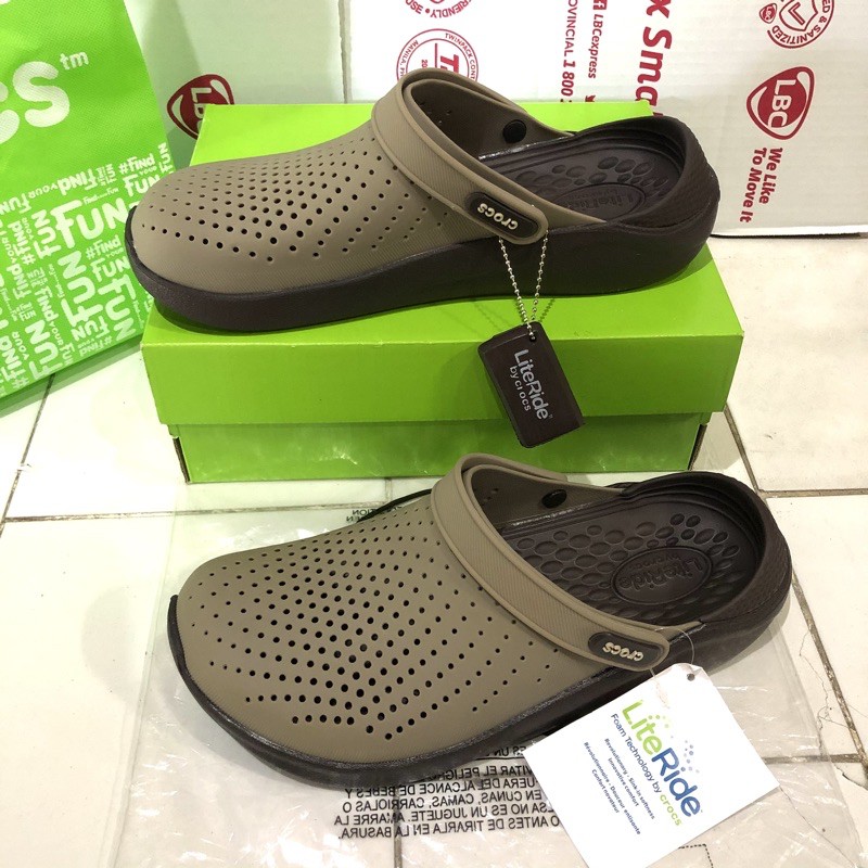 CROCS LITERIDE CLOG ALL BROWN for Adult Men Women. | Shopee Philippines