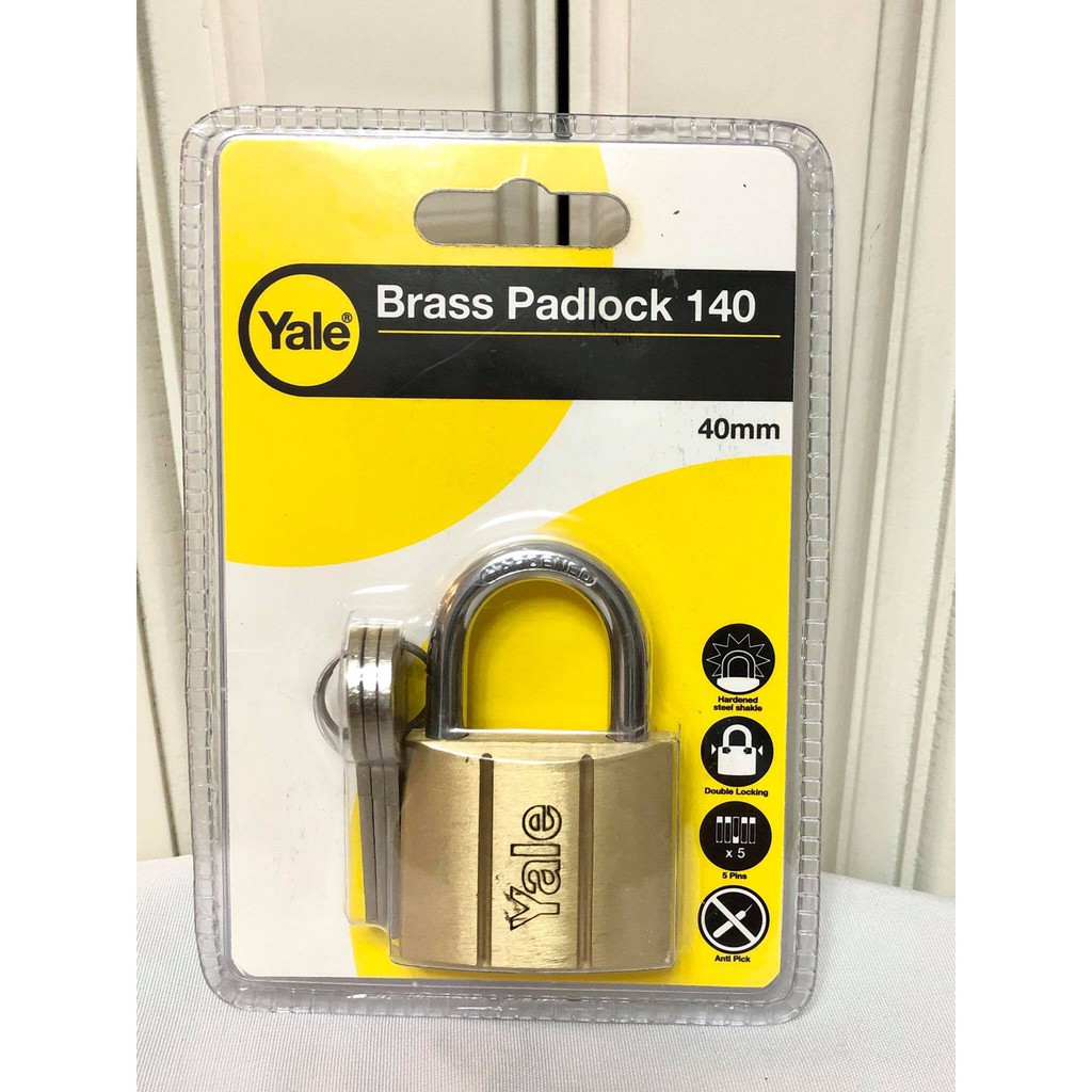 Yale Brass Padlock V140 (available in 25mm, 40mm, 50mm, 60mm and 70mm
