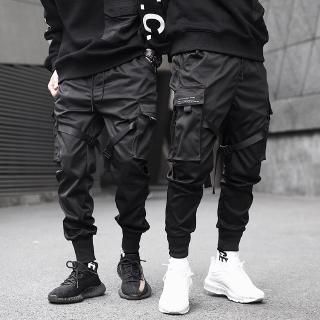black cargo sweatpants