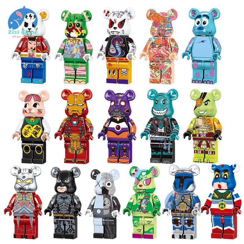LEYU NEW Mini Bearbrick Figure Building Block Education Toys Lego