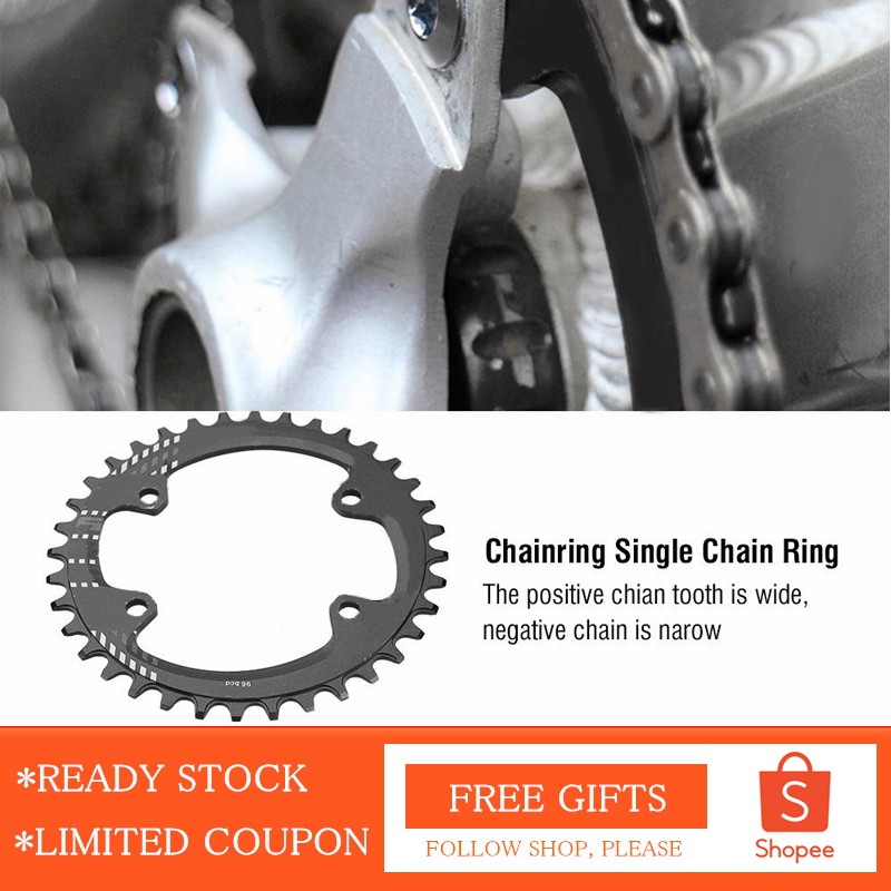 Bike Chainring Single Speed Chain Ring BCD 96MM Narrow Wide Chainring Single Chain Ring 32T 34T 36T 38T 