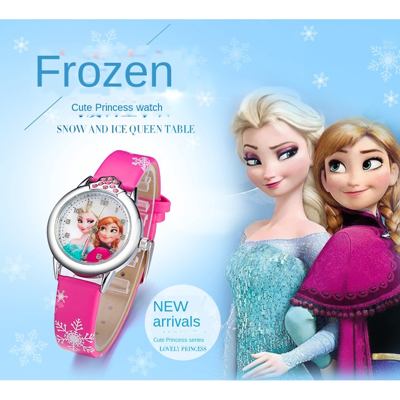 Disney Frozen Elsa children's Watch anime figure Elsa Anna Princess girls Belt quartz