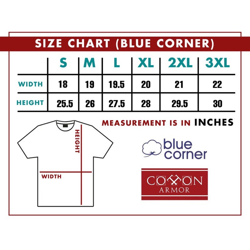 Blue Corner Size Chart Female