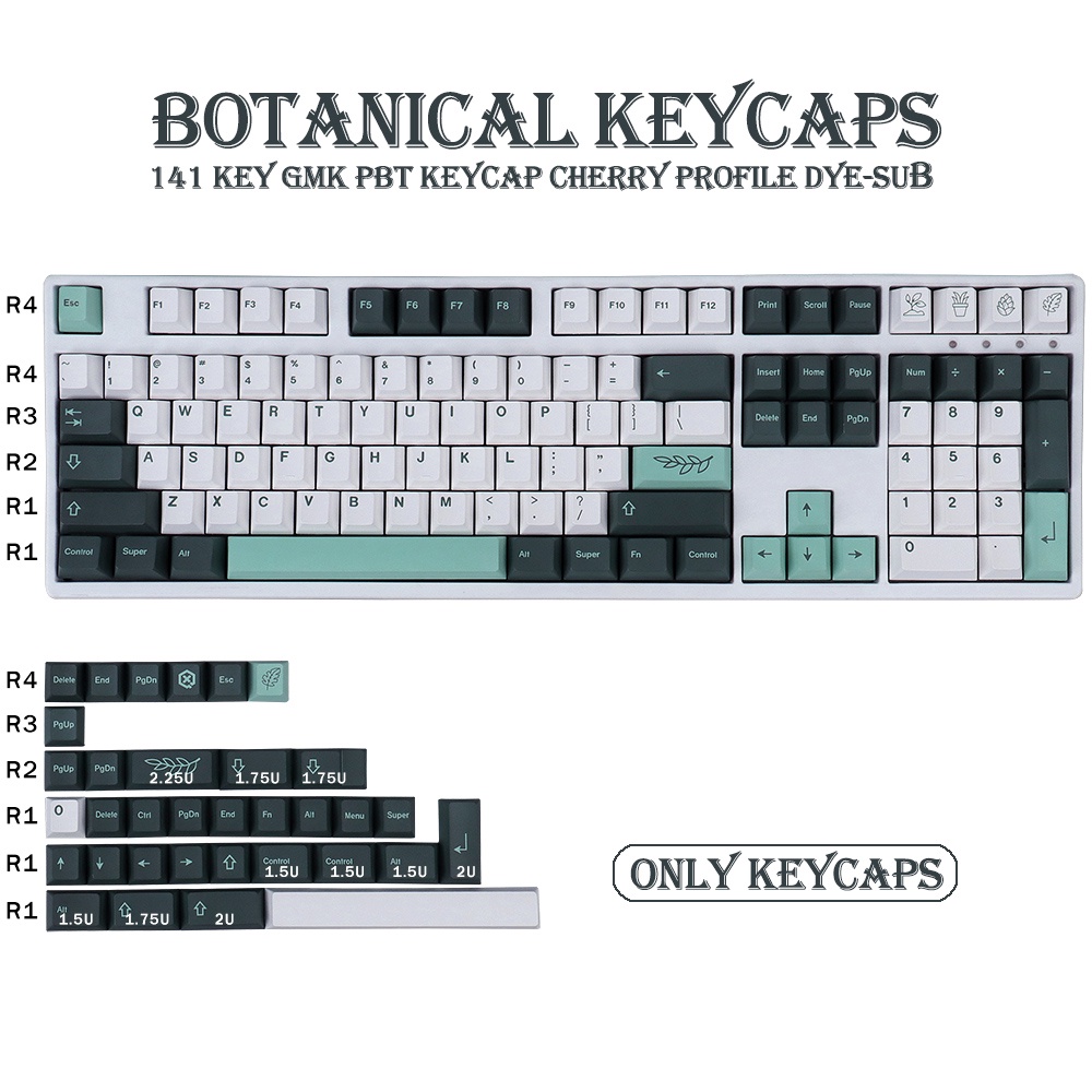 PBT Keycap 141 Keys GMK Botanical Cherry Profile DYESUB Personalized