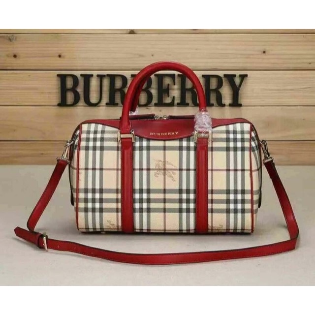 red burberry handbag