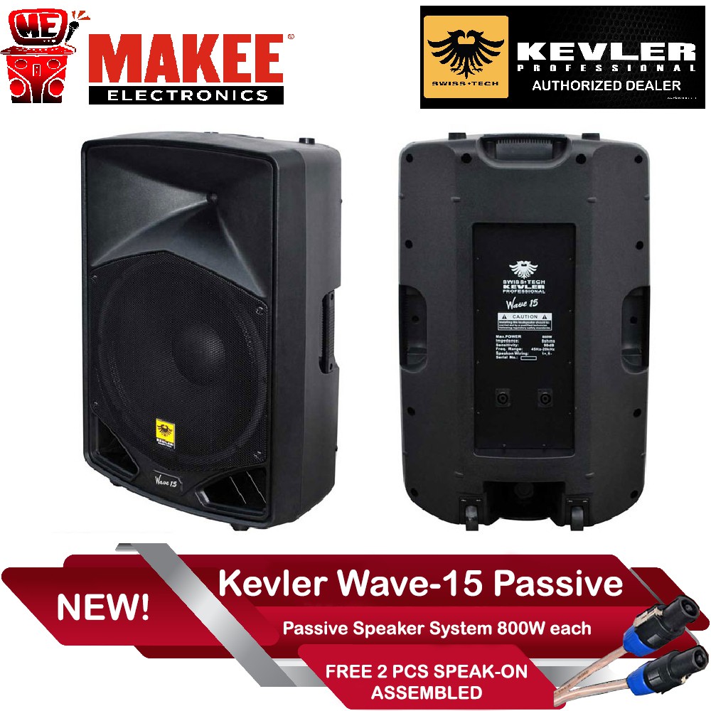 Kevler Wave 15 Passive Speaker System 800W each (1 Pair) with Free