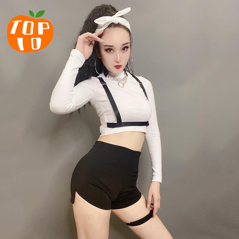 NEWHip Hop Costumes Women Jazz Performance Clothes Female Adult Street Dance Outfit Nightclub Bar