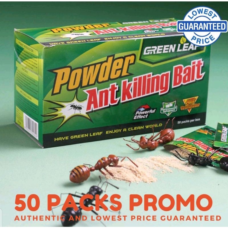 AUTHENTIC AND EFFECTIVE 50 Packs Green Leaf Ant Killing Bait Powder