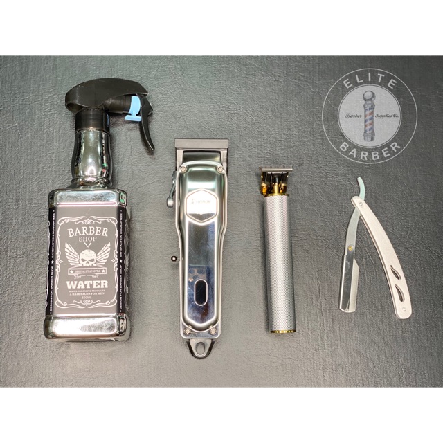 Barber Package Hair Clipper Trimmer Labaha Sprayer All Silver Elite Barber Salon Supplies Tools Shopee Philippines