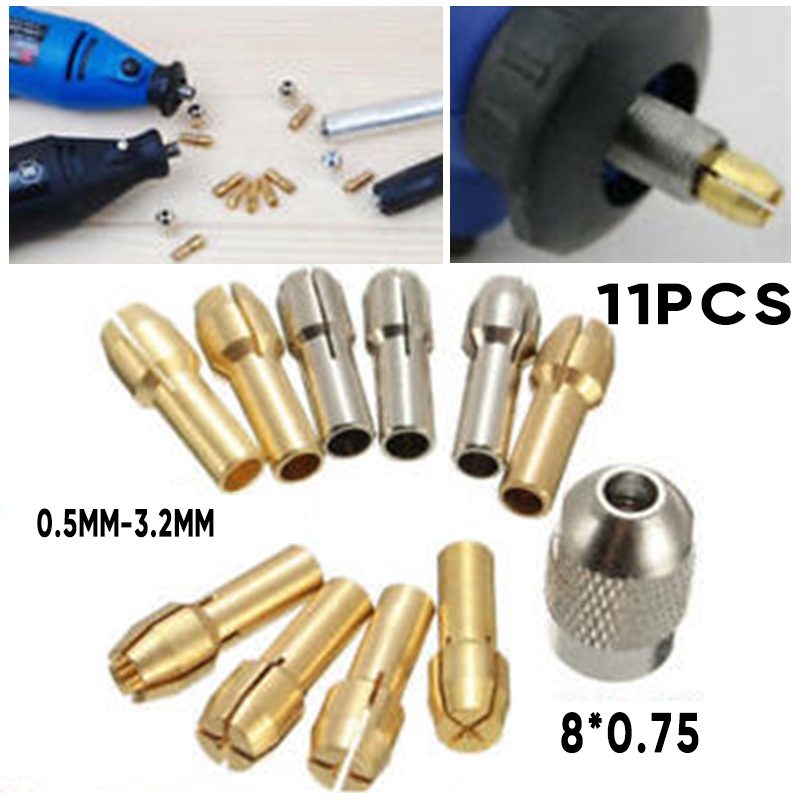Details about   10pcs Collets+1x Nut Kit Quick Change Tool Parts For Power Rotary Accessories 