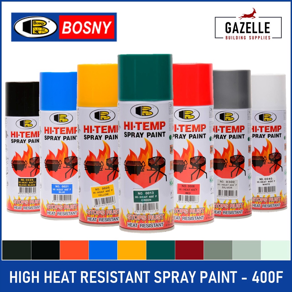 Bosny Hi Temp High Heat Temperature Resistant Spray Paint - 400F ...