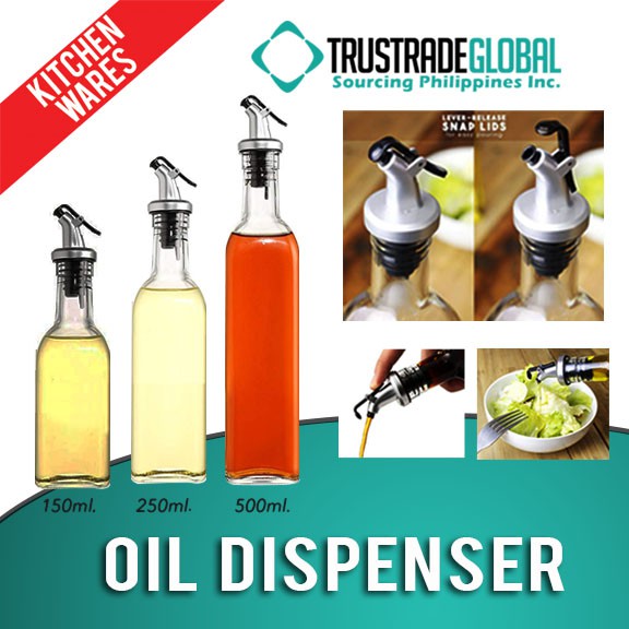 Salad Dressing/Oil Dispenser Clear Bottle 150ml 250ml 500ml Shopee
