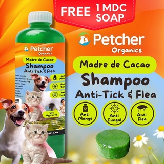 （hot sale）【Petcher】Organic Madre De Cacao Anti Tick and Flea Pet Shampoo and Conditioner 500mL Baby
