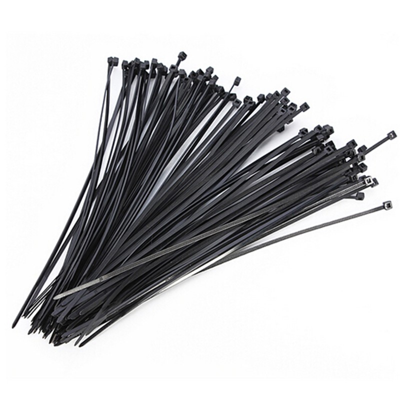 100pcs Black/White Self-Locking Cable Ties Nylon Plastic Wire Zip Cable Tie Ring 