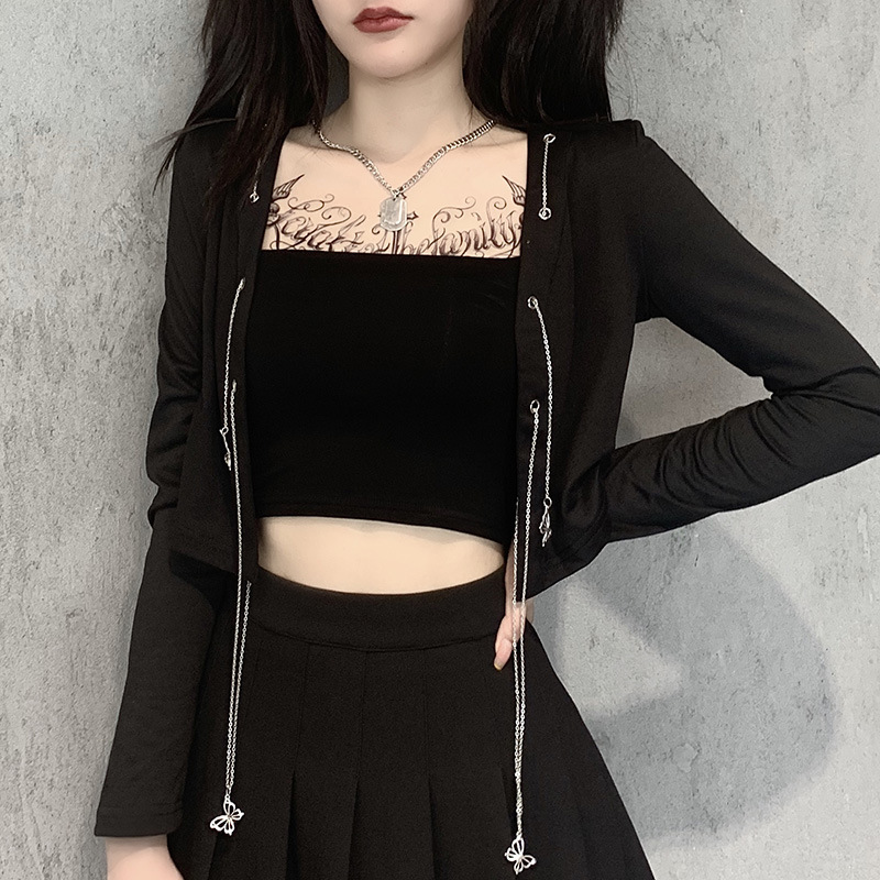 skinny cropped cardigan