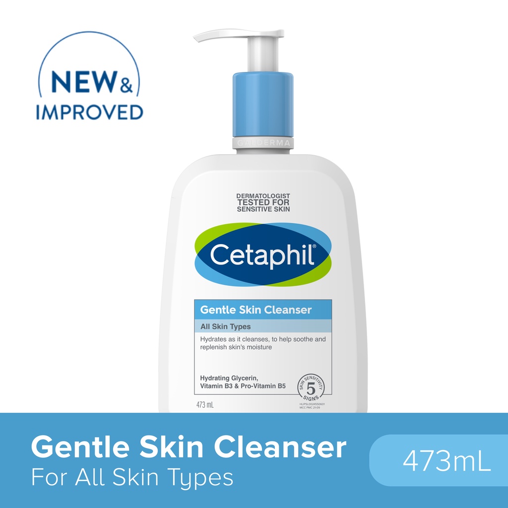 Cetaphil Gentle Skin Cleanser 473ml [For Sensitive Skin / NonDrying Facial Wash / Paraben Free