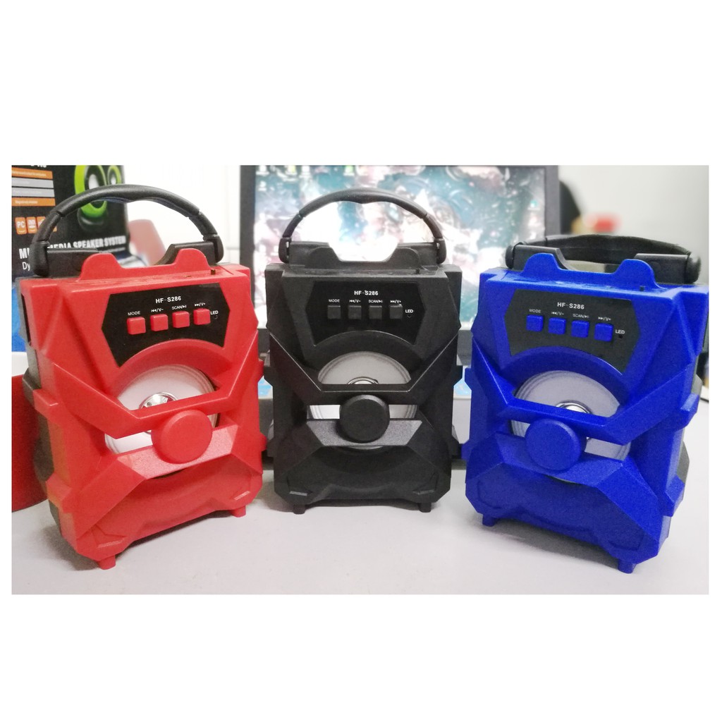 HF-S286 portable speaker bluetooth FM/TF/USB/AUX/led Flashing lights ...
