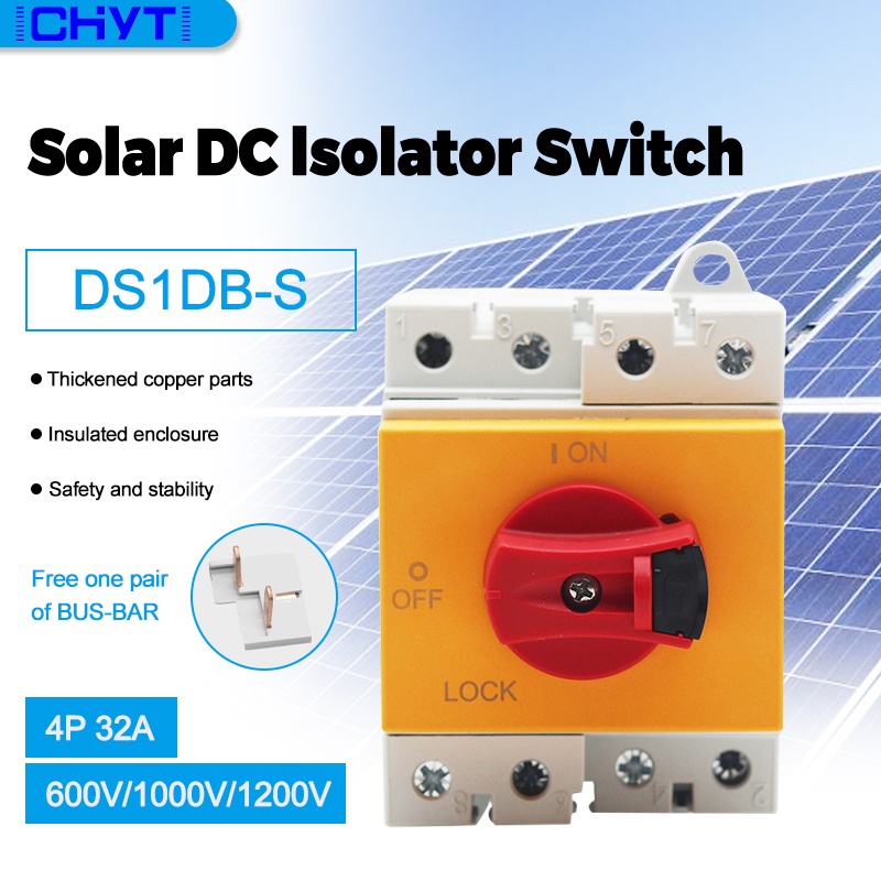 2p 32a 600v 4p 32a 1000v 1200v Solar Dc Isolator Switch Disconnector