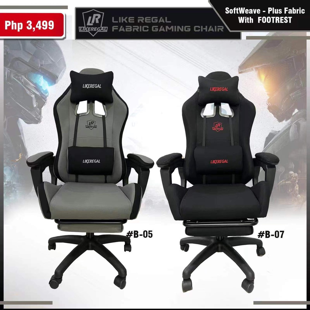 LIKE REGAL FABRIC GAMING CHAIR W/FOOTREST Shopee Philippines