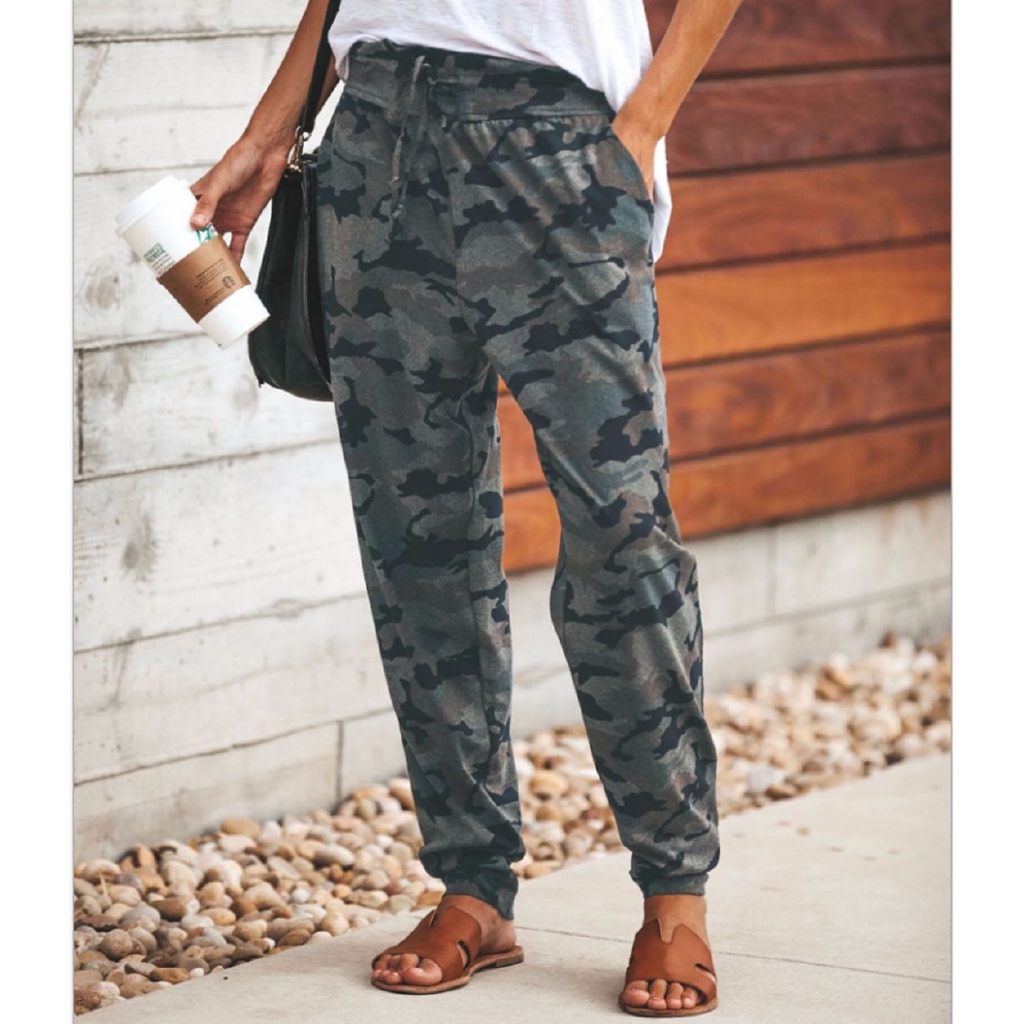 camo print casual pants