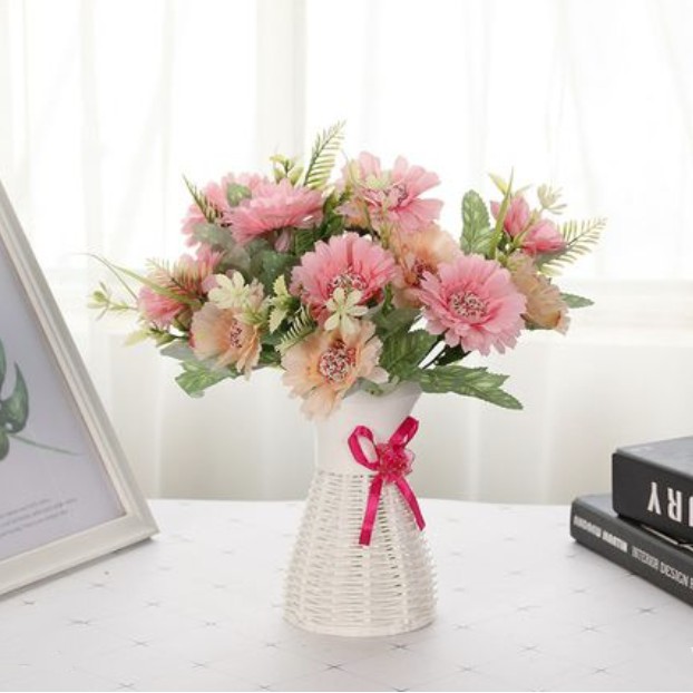 1 Bunch Artificial Garden Chrysanthemum Daisy Silk Sunflower Fake Flower Bridal Bouquet Wedding Party Home Decor