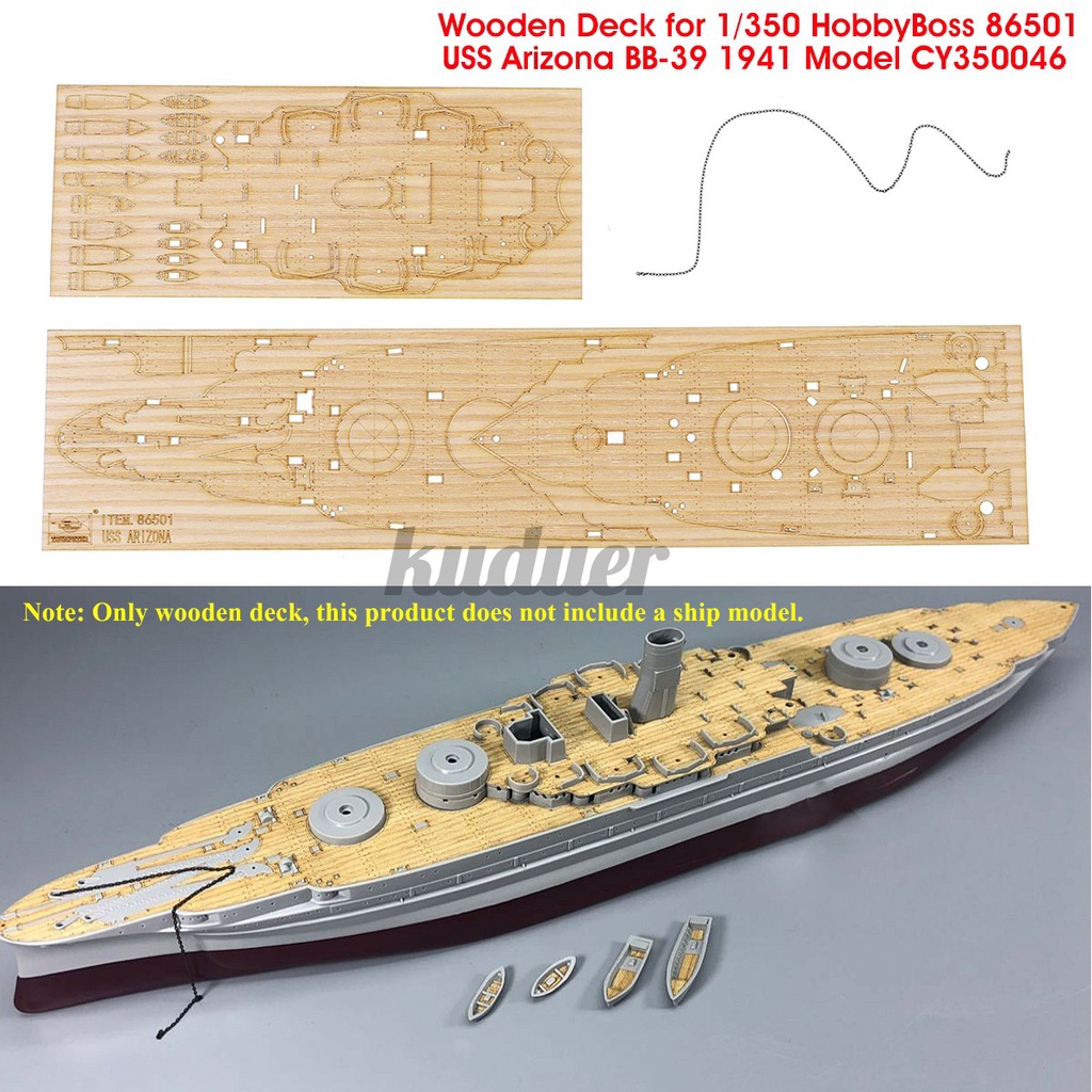 fits Hobby Boss Scaledecks LCD-78 Wood Deck for 1/350 USS Alaska/Guam Teak 