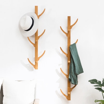 Mumao simple coat rack hanger solid wood bedroom floor-to-ceiling ...